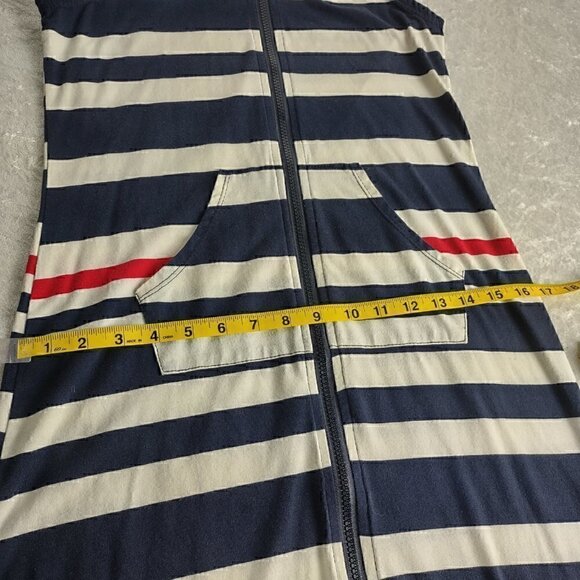 Exist Zip Up Dress Sailor Anchor W/Stripes & Hoodie Size Small - Picture 8 of 13